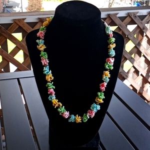 Mexican jewelry Colorful Coconut beaded Necklace